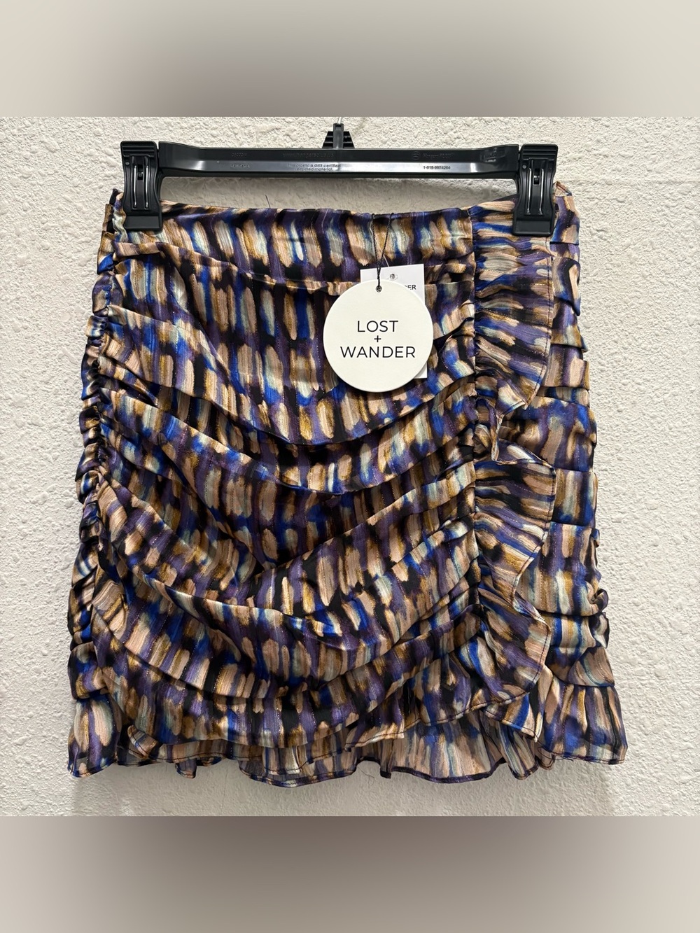 LOST+WANDER Dream Light Mini Skirt in Purple/Black NWT Small